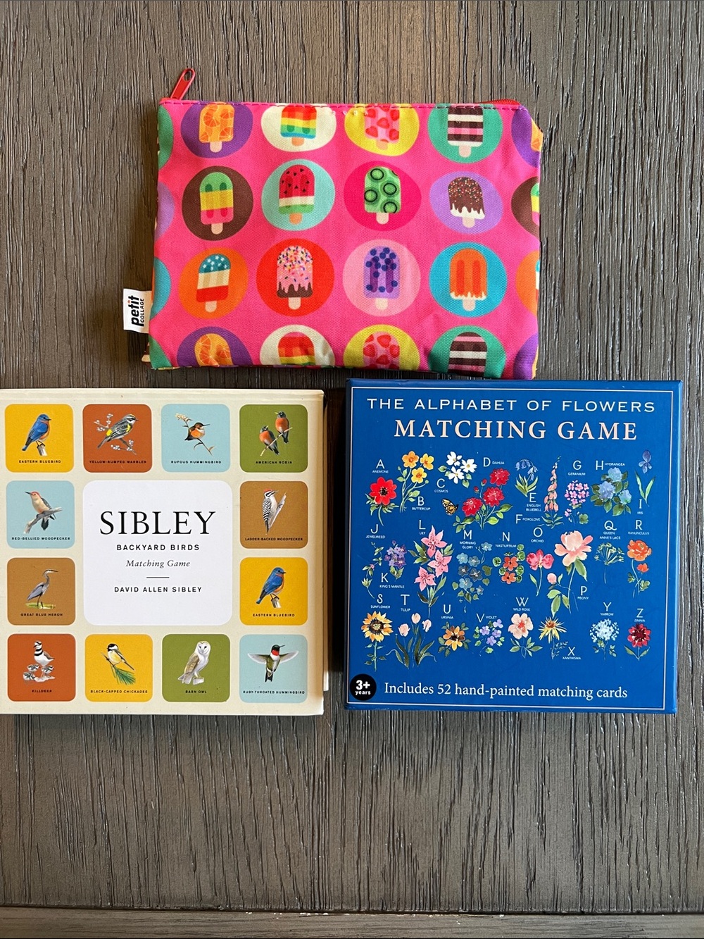 LOT of 3 - Memory/Matching Games - Popsicle, Birds and Flowers